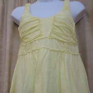 Anthropologie Ric Rac Pale Yellow Ruffled Shirt Sm